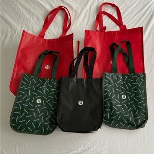 lululemon athletica Red, Black, and Green Tote bundle